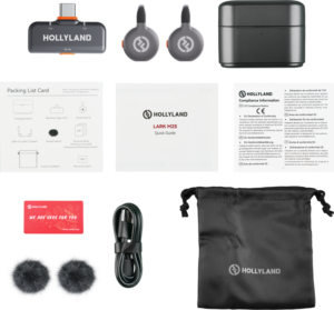 800q-02_130886 Hollyland Lark M2S Duo Wireless Lavalier Microphone with USB-C Plug (Duo, Space Gray) -langaton mikrofonisetti