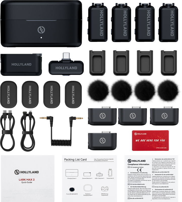 800q-02_133520 Hollyland Lark MAX 2 Combo 4-Person Version with Camera RX + USB-C RX wireless microphone system