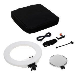1519638137_137 Caruba Round Vlogger 18 inch LED Set PRO valkoinen -rengasvalosetti