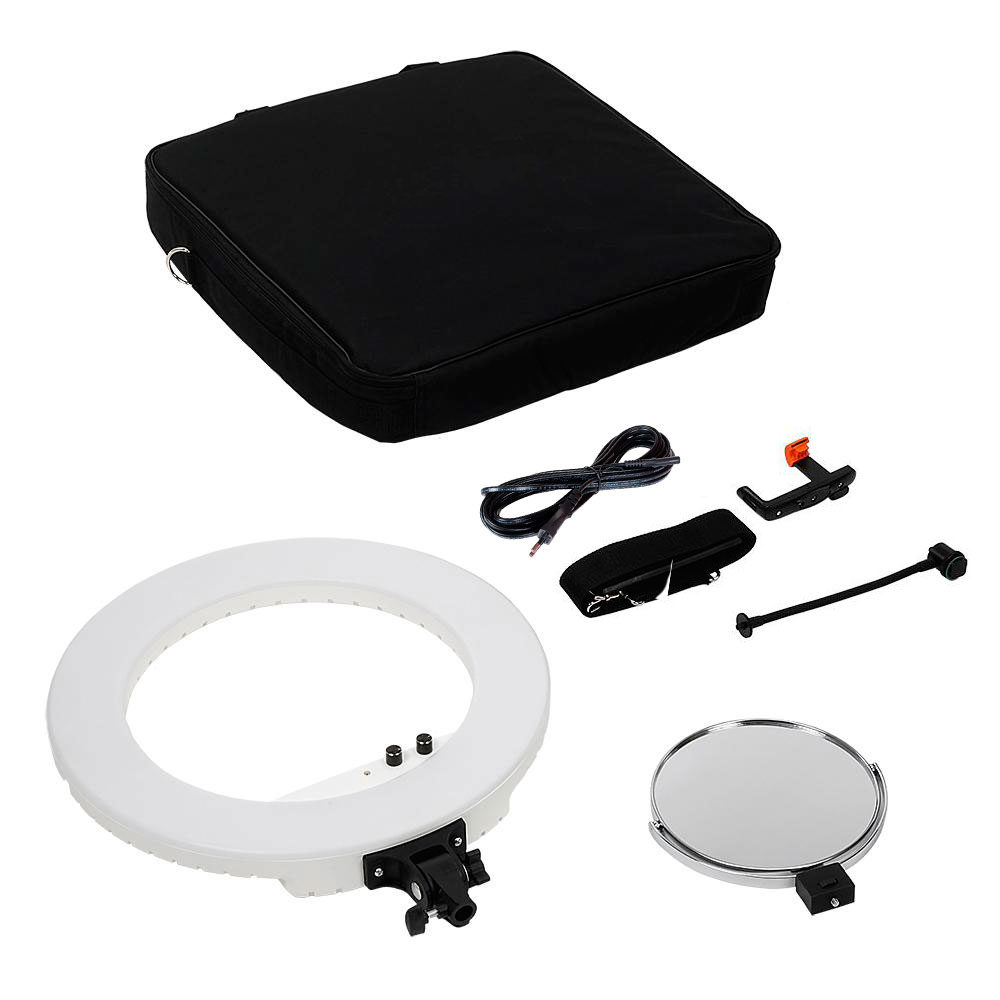 1519638137_137 Caruba Round Vlogger 18 inch LED Set PRO valkoinen -rengasvalosetti