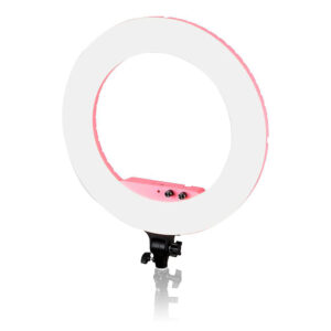 1519638147_155 Caruba Round Vlogger 18 inch LED Set PRO pinkki -rengasvalosetti