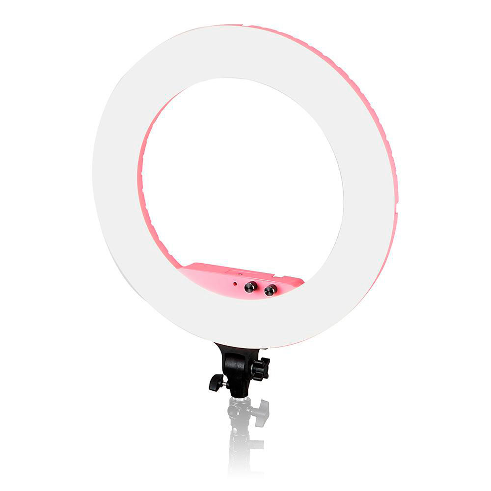 1519638147_155 Caruba Round Vlogger 18 inch LED Set PRO pinkki -rengasvalosetti