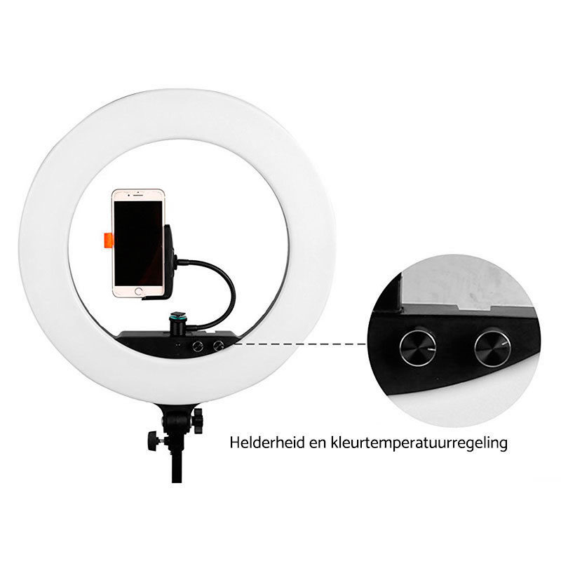 1519638164_428 Caruba Round Vlogger 18-inch LED Set PRO black – ring light set