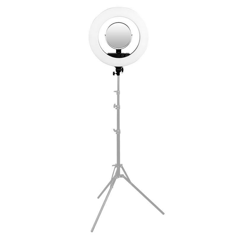 1560931668_947 Caruba Round Vlogger 18 inch LED Set Economy laukulla, musta -LED-rengasvalo