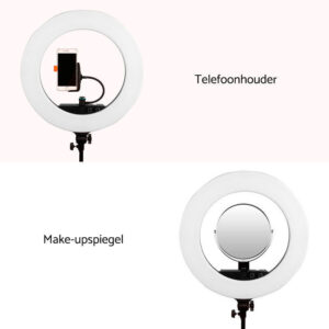 1560931669_965 Caruba Round Vlogger 18 inch LED Set Economy laukulla, musta -LED-rengasvalo