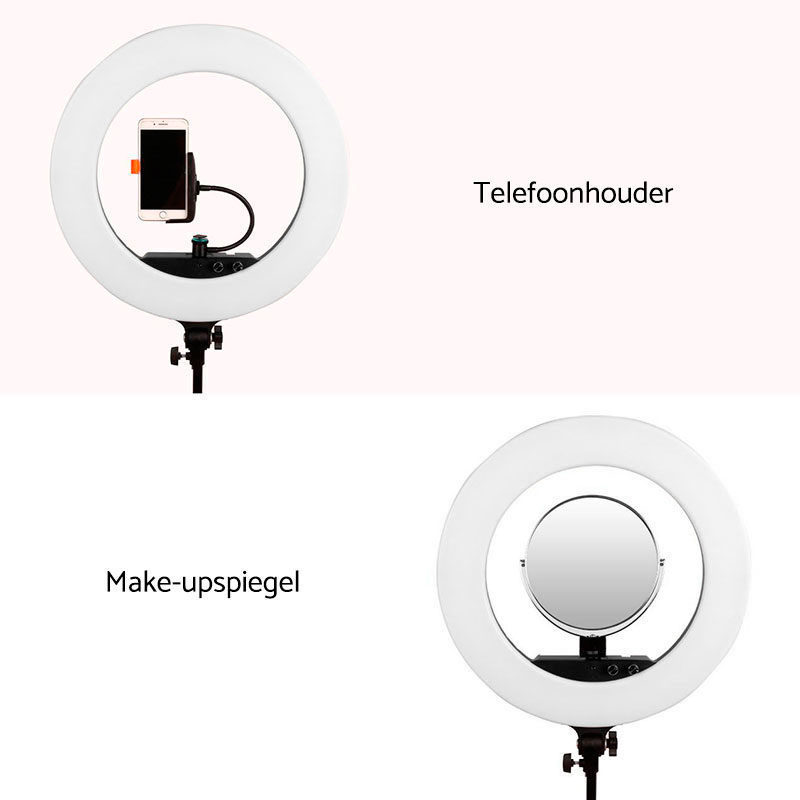 1560931669_965 Caruba Round Vlogger 18 inch LED Set Economy laukulla, musta -LED-rengasvalo