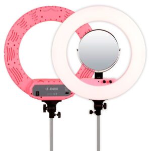 1560936134_957 Caruba Round Vlogger 18 tuuman LED Set Economy laukulla, pinkki -LED-rengasvalo