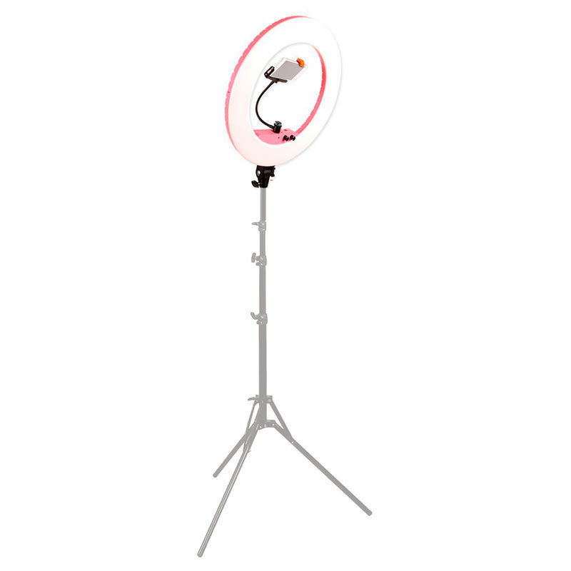 1560936138_907 Caruba Round Vlogger 18 tuuman LED Set Economy laukulla, pinkki -LED-rengasvalo