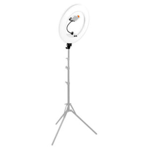 1560936155_195 Caruba Round Vlogger 18 inch LED Set Economy laukulla, valkoinen -LED-rengasvalo