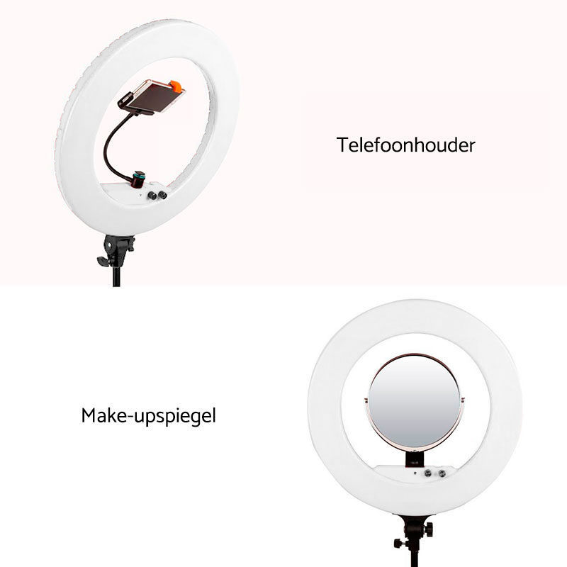 1560936157_799 Caruba Round Vlogger 18 inch LED Set Economy laukulla, valkoinen -LED-rengasvalo