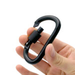Caruba Carabiner musta (Set of 3) -karabiinihakasetti