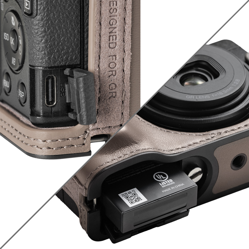 800q-03_135859 SmallRig 5677 Leather Case Kit for Ricoh GR IV / III / IIIx / III HDF / IIIx HDF -harmaa
