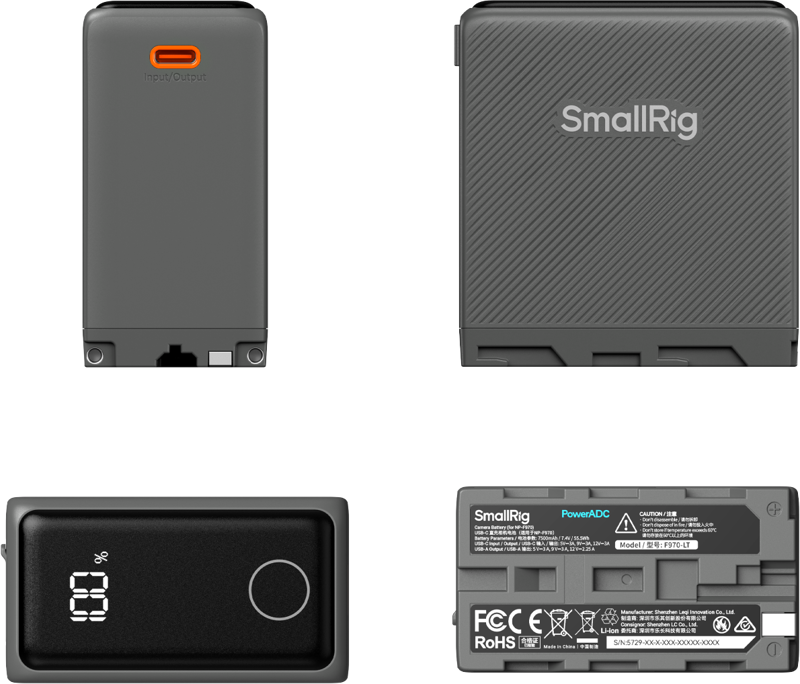 800q-04_136309 SmallRig 5729 USB-C Rechargable Camera Battery for NP-F970 -akku