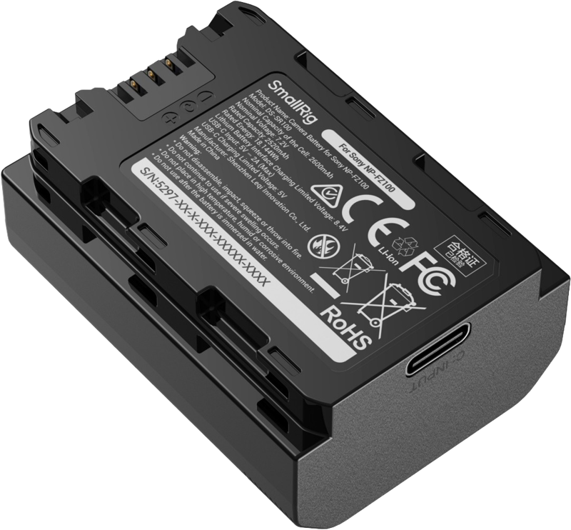 800q-02_136473 SmallRig 5297 USB-C Camera Battery with Power Display for Sony NP-FZ100 -akku
