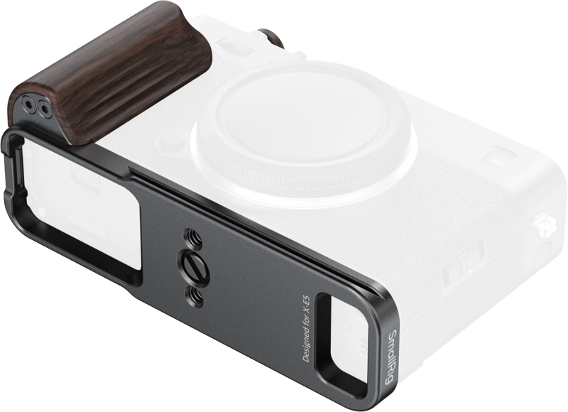 800q-02_136690 SmallRig 6237 L-Shaped Mount Plate with Wooden Handle X-E5 Ebony/musta