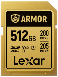 Lexar SDXC ARMOR Gold UHS-II R280/W210 V60 512GB -muistikortti