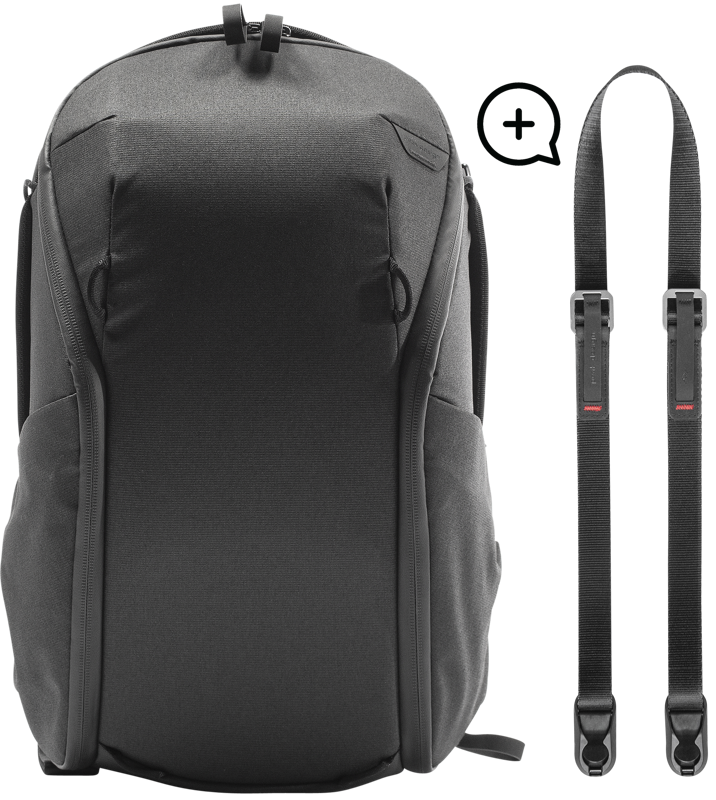 800q-01_136783 Peak Design Everyday Backpack 15L Zip v2 Black + Free Leash -kamerareppu