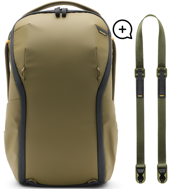 800q-01_136785 Peak Design Everyday Backpack 20L Zip v2 Kelp + Free Leash -kamerareppu