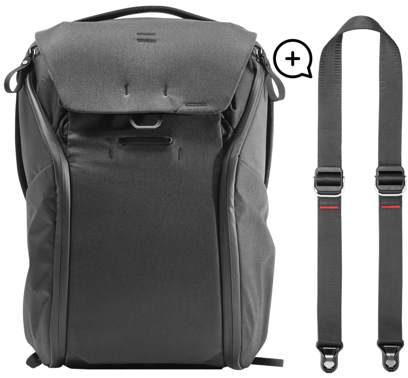 800q-01_136787 Peak Design Everyday Backpack 20L v2 Black + Free Slide Lite Strap -kamerareppu