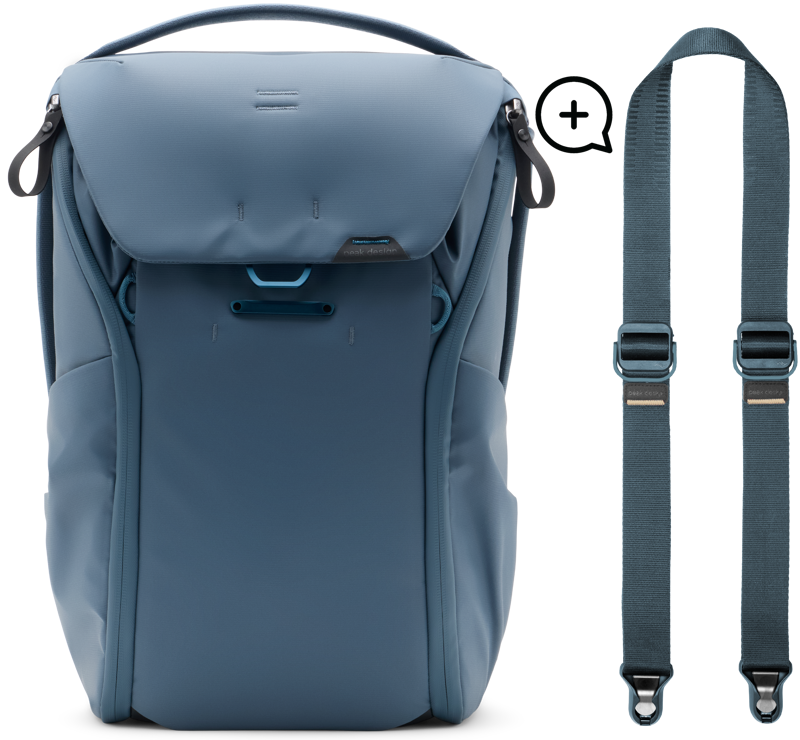 800q-01_136788 Peak Design Everyday Backpack 20L v2 Ocean + Free Slide Lite Strap -kamerareppu