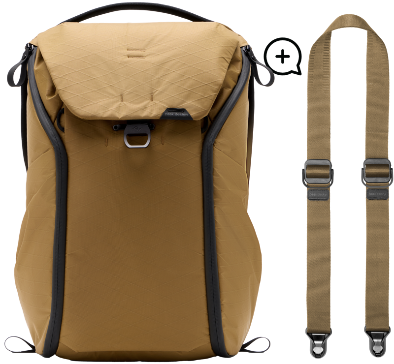 800q-01_136795 Peak Design Everyday Backpack 30L v2 Coyote + Free Slide Lite Strap -kamerareppu
