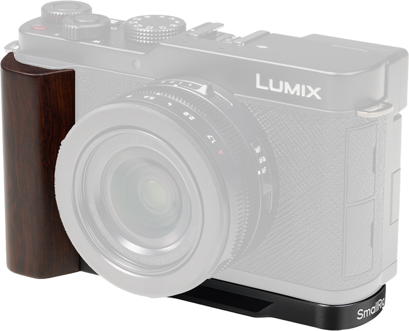 800q-01_137081 SmallRig 5942 L-Shaped Mount Plate with Wooden Handle for Panasonic Lumix L10 Black