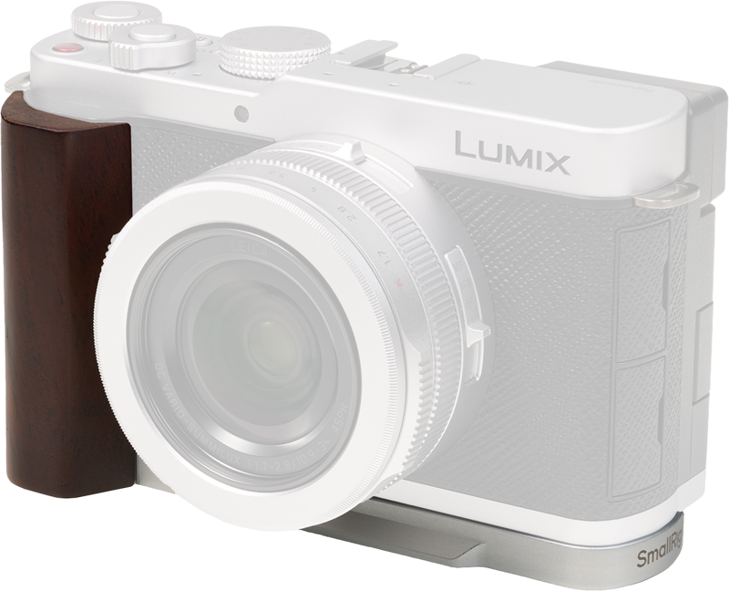 800q-01_137082 SmallRig 5943 L-Shaped Mount Plate with Wooden Handle for Panasonic Lumix L10 Silver