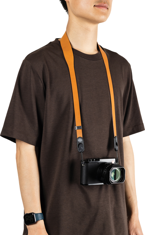 800q-02_134522 Peak Design Form Leather Camera Strap Short Amber -kamerahihna