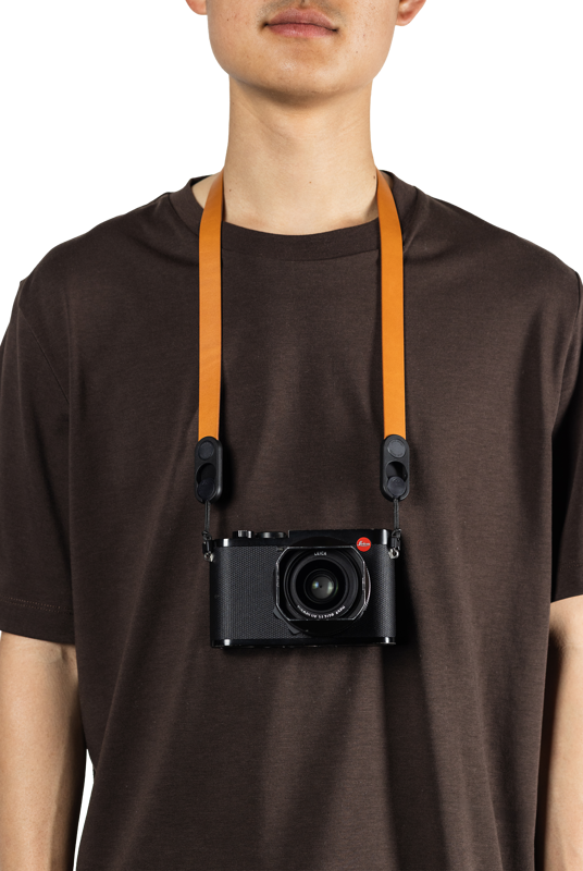 800q-03_134523 Peak Design Form Leather Camera Strap Neck Amber -kameran kaulahihna