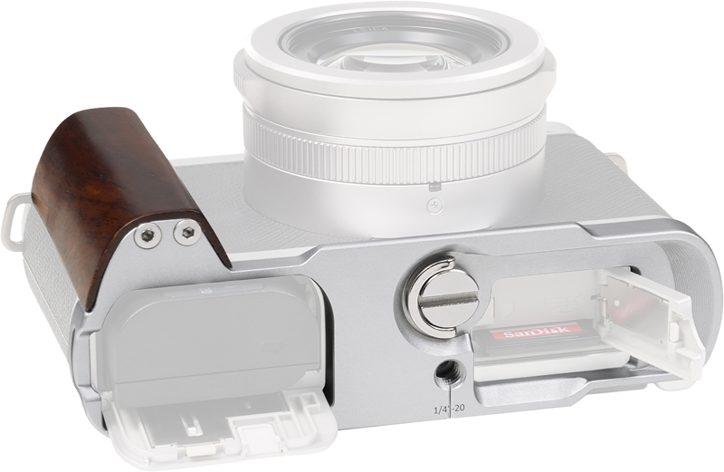 800q-03_137082 SmallRig 5943 L-Shaped Mount Plate with Wooden Handle for Panasonic Lumix L10 Silver