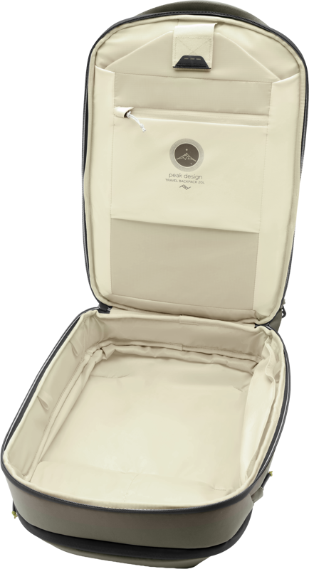 800q-04_136555 Peak Design Travel Backpack 20L with Camera Cube (S-Medium) in Stone - camera rucksack
