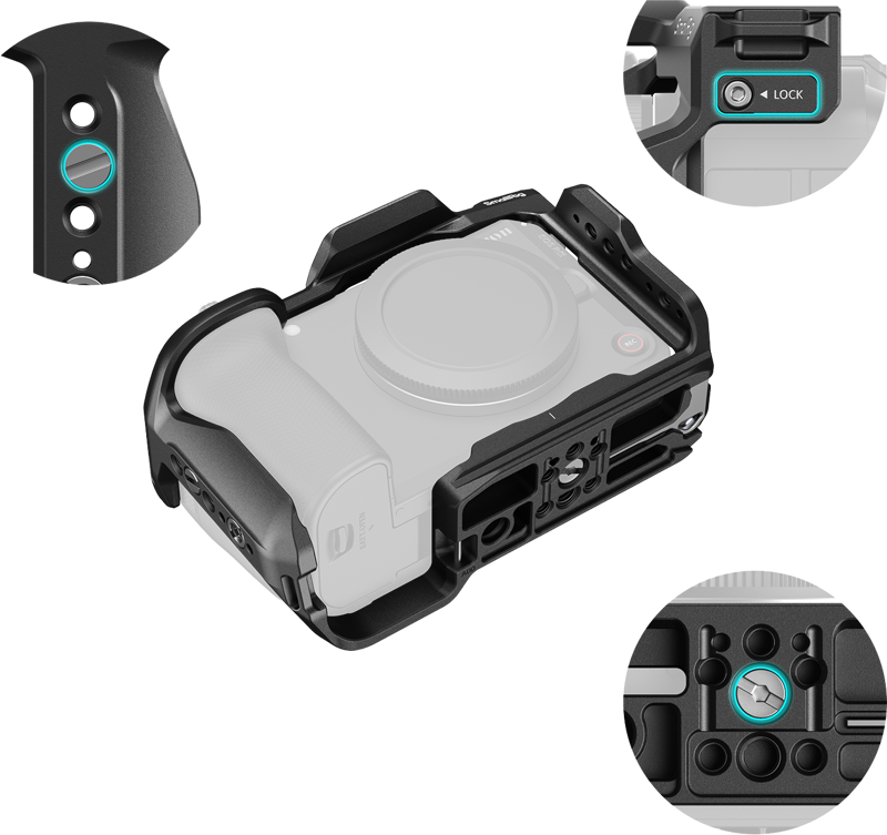 SmallRig 6372 HawkLock Quick Release Cage for Canon EOS R6 V -kamerakehikko