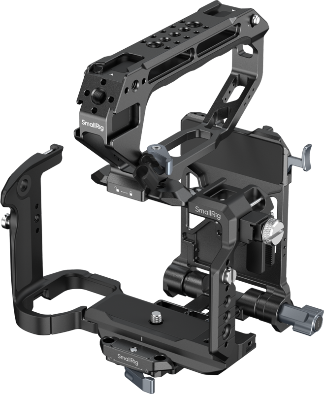 800q-02_138390 SmallRig 6779 HawkLock Handheld Cage Kit with V-Mount Plate for Sony FX5 -kamerakehikkosarja