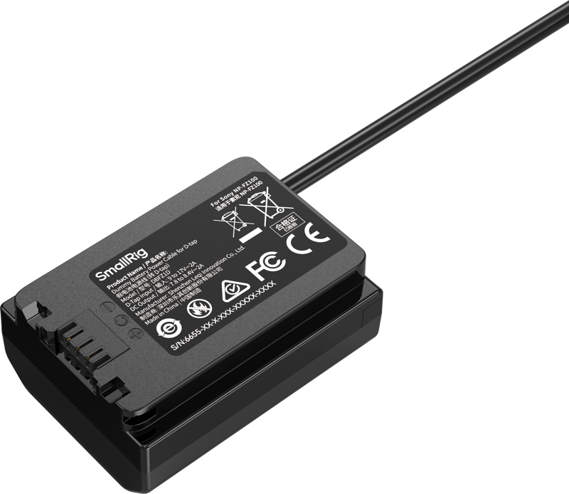 800q-02_139308 SmallRig 6655 Dummy Battery Power Cable for D-Tap for Sony NP-FZ100 - dummy battery power cable
