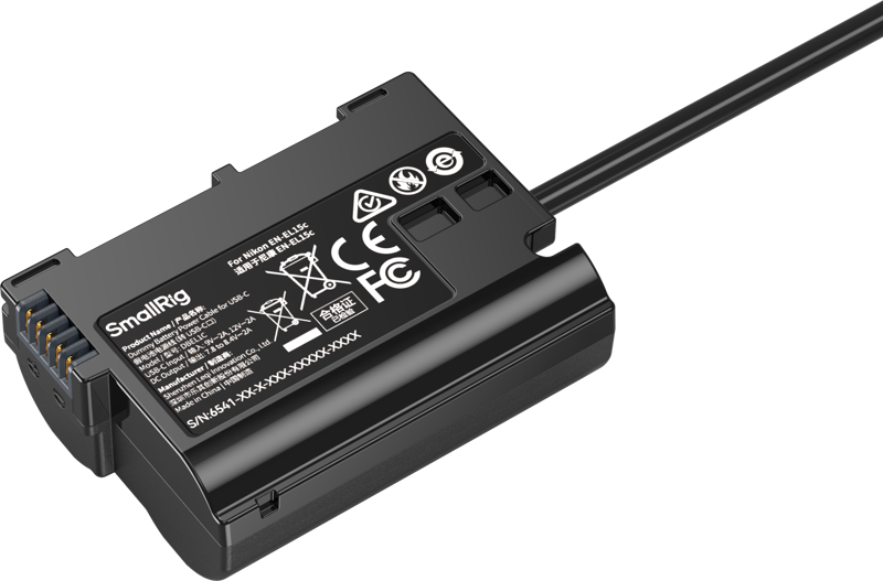 800q-02_139312 6541 Dummy Battery Power Cable for USB-C for Nikon EN-EL15c - dummy battery power cable