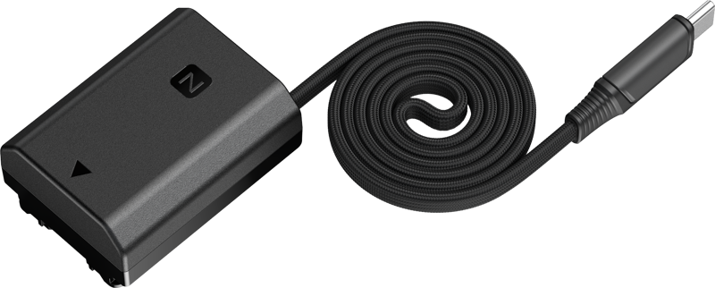 800q-02_139318 SmallRig 6412 Attachable Self-Coiling Dummy Battery Power Cable USB-C for NP-FZ100 -dummy-akkuvirtakaapeli