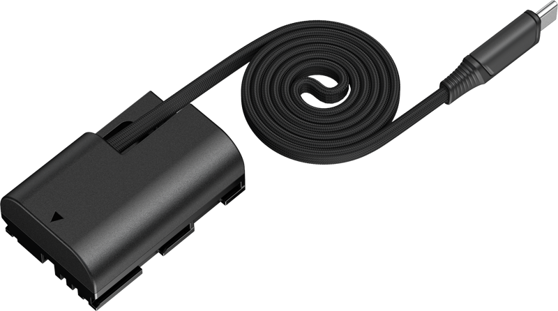 800q-02_139319 SmallRig 6414 Attachable Self-Coiling Dummy Battery Power Cable USB-C for LP-E6P - power cable
