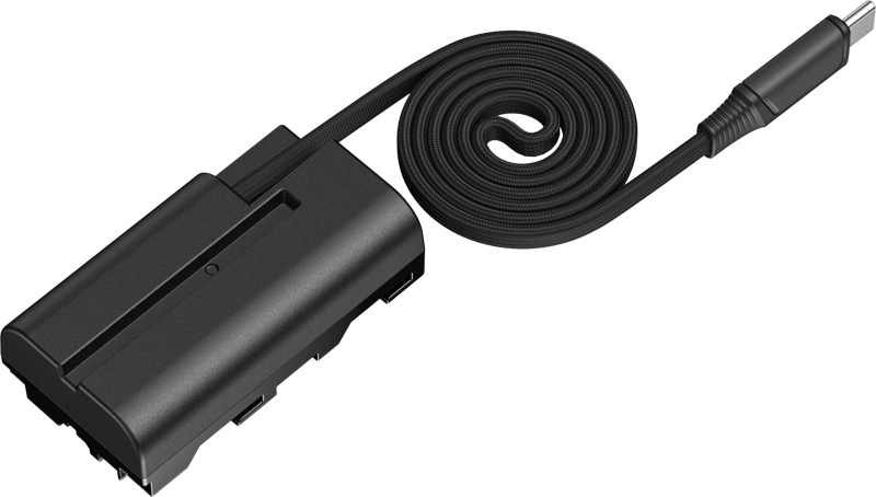 SmallRig 6416 Attachable Self-Coiling Dummy Battery Power Cable USB-C for NP-F550 -virtajohto
