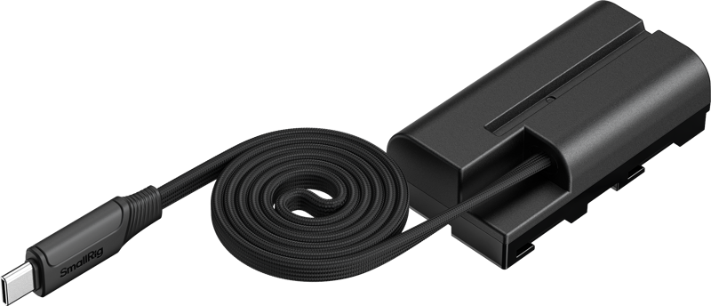 SmallRig 6416 Attachable Self-Coiling Dummy Battery Power Cable USB-C for NP-F550 -virtajohto