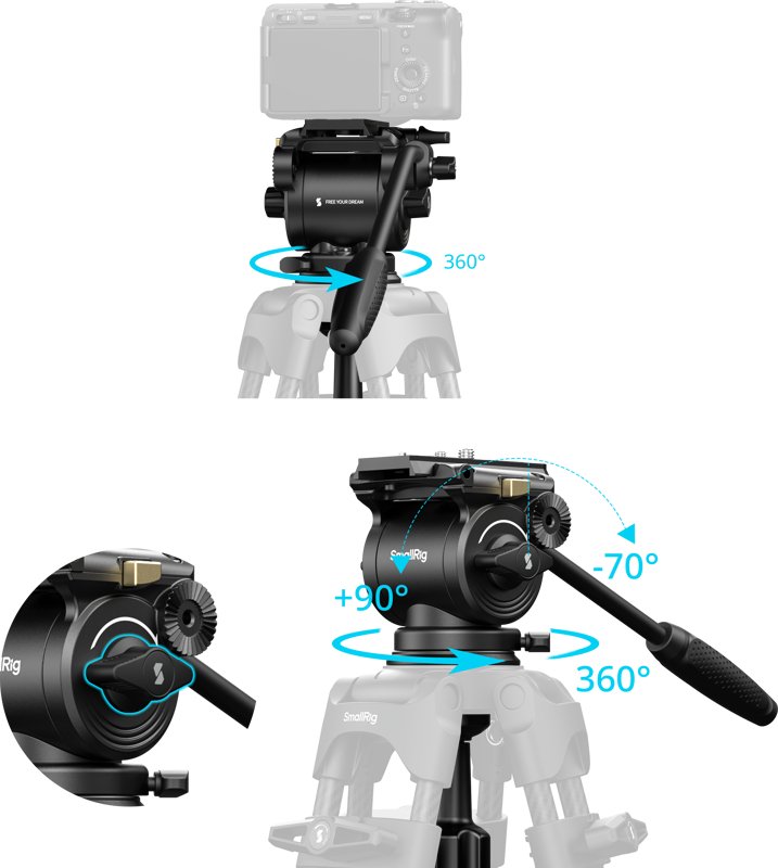 800q-05_138810 SmallRig 6551 Heavy-Duty Video Head -videopää