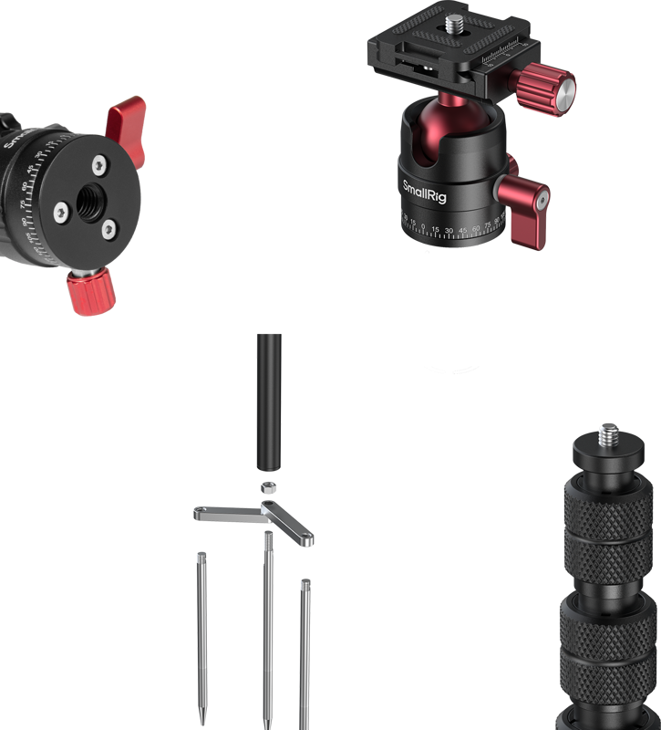 800q-05_139124 SmallRig 6397 Monopod with Triple Ground Spikes and Panoramic Ball Head with Arca-Swiss Plate -monopodi