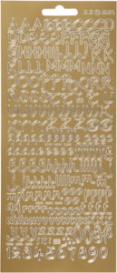 Focus kulta Letters Design 1 -kirjaintarrat