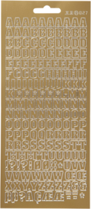 Focus kulta Letters Design 3 -kirjaintarrat