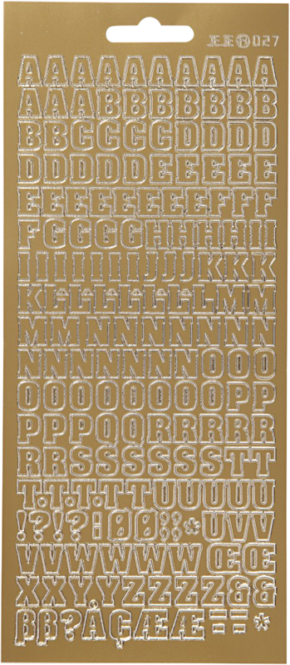 Focus kulta Letters Design 3 -kirjaintarrat