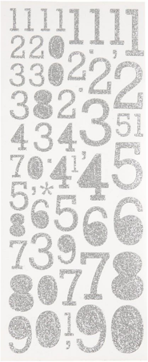 800q-01_111613 Focus Glitterstickers hopea Numbers -numerotarrat