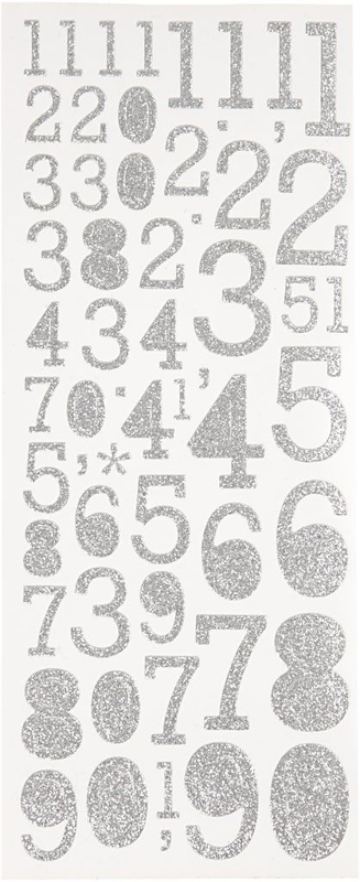 800q-01_111613 Focus Glitterstickers hopea Numbers -numerotarrat