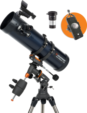 800q-01_115498 Celestron AstroMaster Reflector 130EQ -tähtikaukoputki puhelinadapterilla ja T2-Barlowlla
