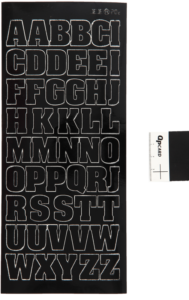 Focus musta Letters Large Uppercase -kirjaintarrat