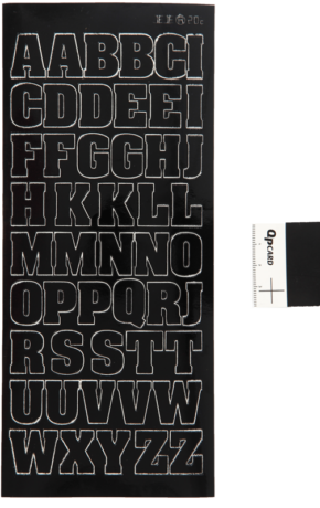 Focus musta Letters Large Uppercase -kirjaintarrat