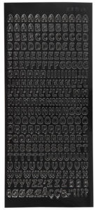 800q-01_115731 Focus musta Letters Small Uppercase -kirjaintarrat